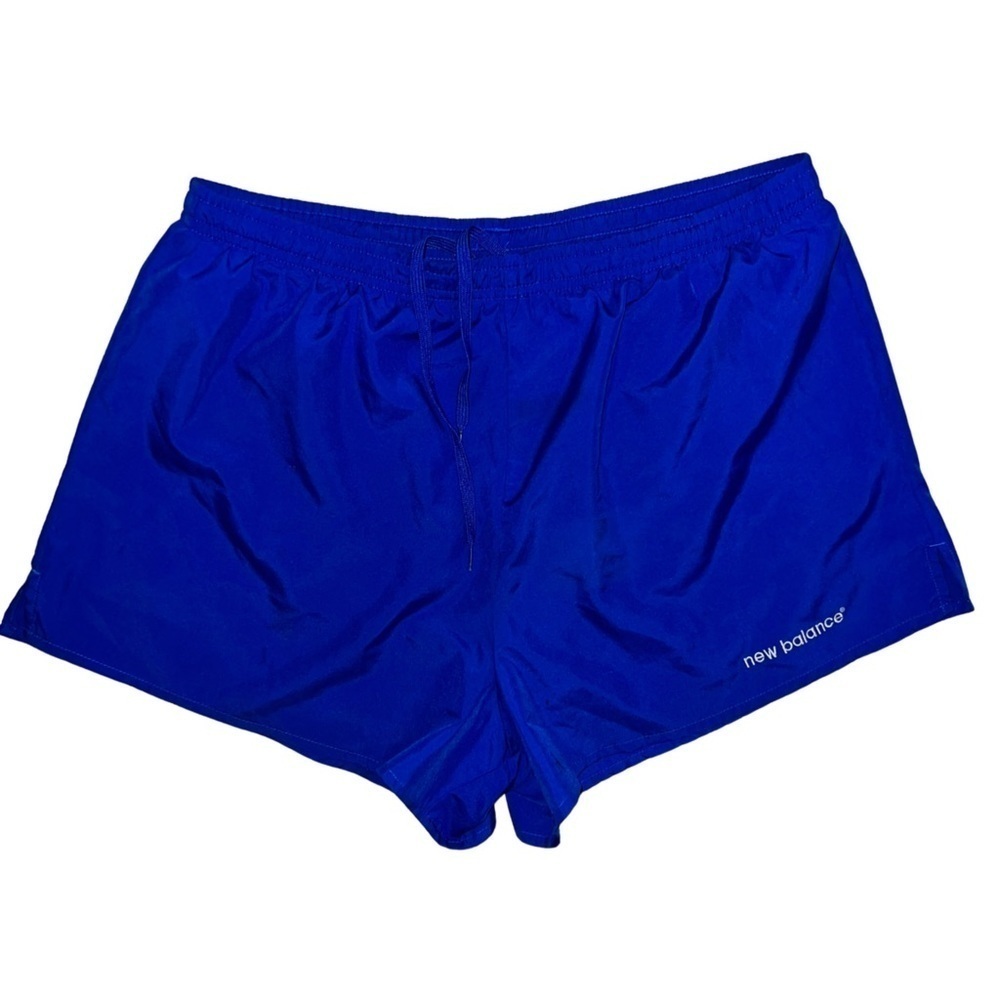 New Balance V-Notch Elastic Waistband Blue Running Shorts Size Large